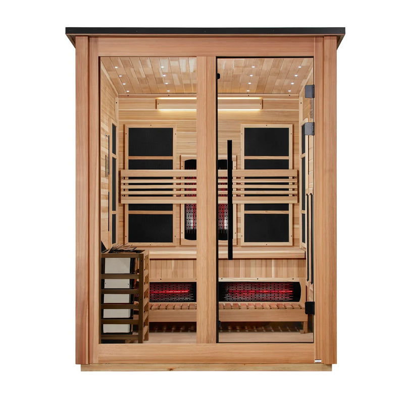 Golden Designs "Loviisa" 3 Person Barn Hybrid (PureTech™ Full Spectrum IR or Traditional Stove) Outdoor Sauna *SHIPS FREE*