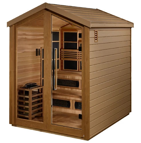 Golden Designs "Kaskinen" 6 Person Barn Hybrid (PureTech™ Full Spectrum IR or Traditional Stove) Outdoor Sauna *SHIPS FREE*