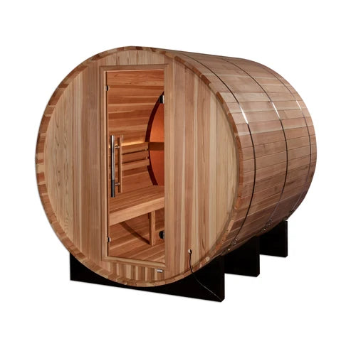 Golden Designs "Zurich" 4 Person Barrel with Bronze Privacy View Traditional Sauna *SHIPS FREE*