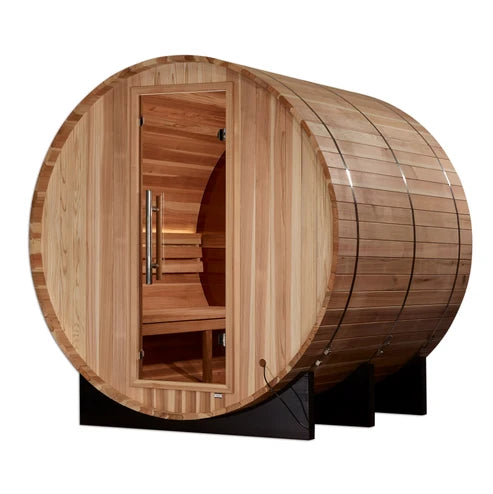 Golden Designs "Zurich" 4 Person Barrel with Bronze Privacy View Traditional Sauna *SHIPS FREE*