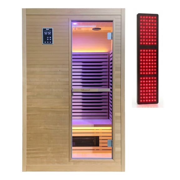 Blisspod  Helsinki Full Spectrum Ultimate Indoor 2 person Sauna with RLT — front view