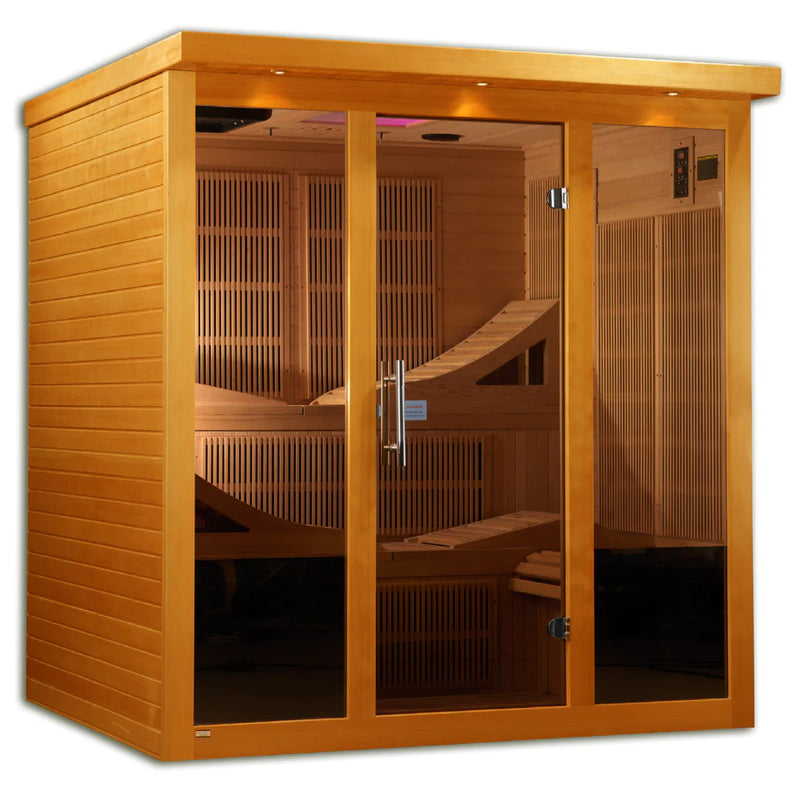 Dynamic "Monaco" 6 Person Ultra Low EMF Far IR Sauna (Honey Finish) *SHIPS FREE*