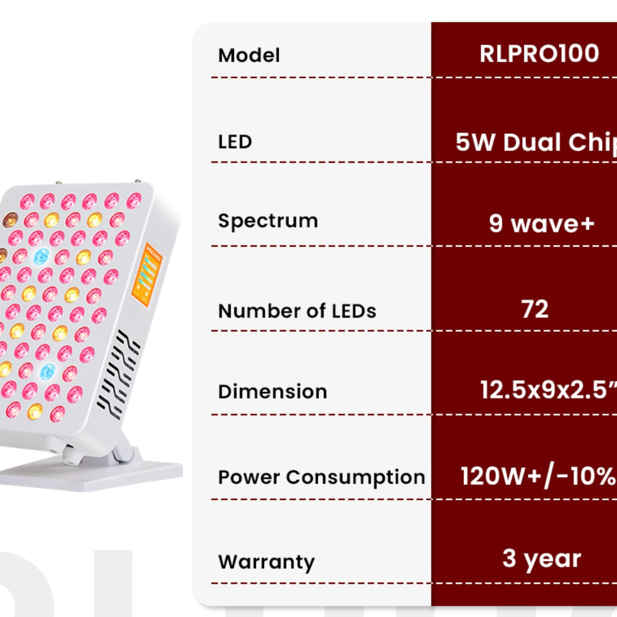 VitalGlow Core Red Light Therapy Panel | Compact Red & Near-Infrared Therapy System