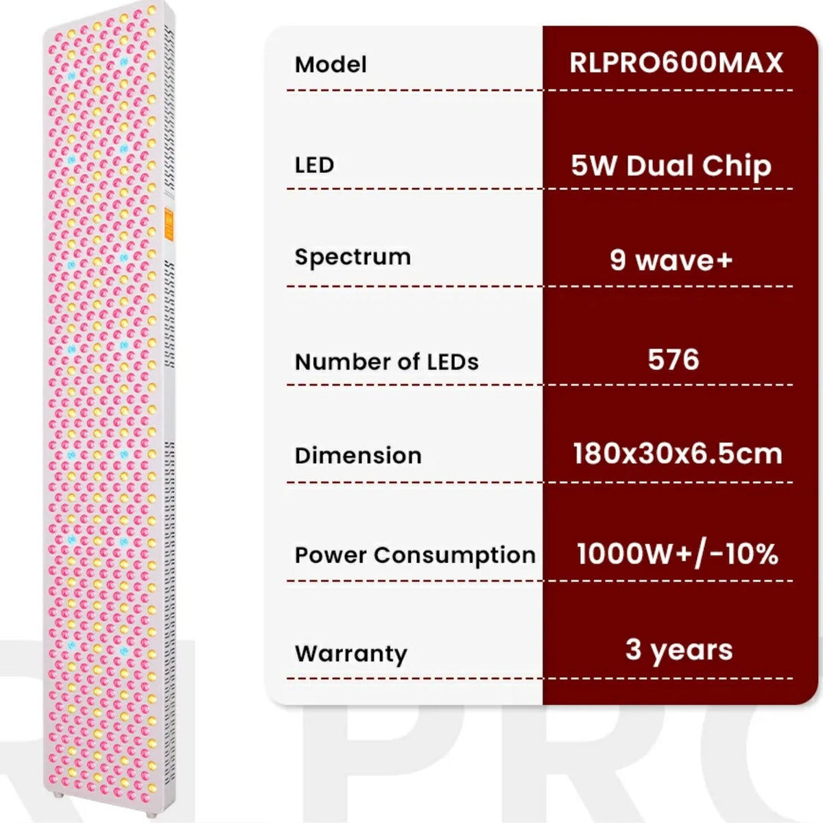 VitalGlow Pulse Full Body Red Light Therapy Panel | 576 LED Recovery & Performance System