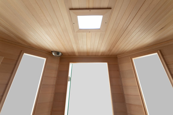 Blisspod, Vienna, Corner Spacious Far Infrared Sauna Canadian Hemlock Ultra Low EMF, 12 Heaters, 4-5 Persons — product image