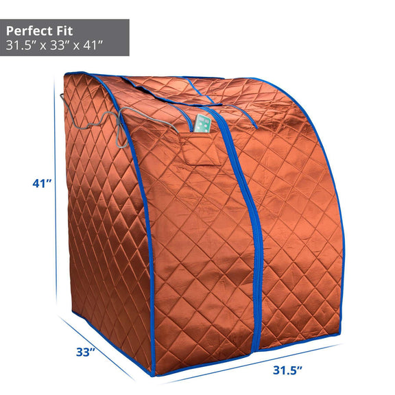 Large Portable Low EMF Negative Ion Indoor Sauna with Chair and Heated Footpad Included - Copper — product image
