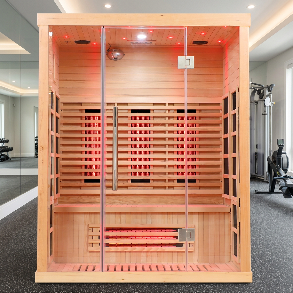 Blisspod | Venetian | Full Spectrum Indoor Premium Canadian Hemlock Ultra Low EMF Sauna | 11 Heaters | Chromotherapy & Reflexology | 3 Person