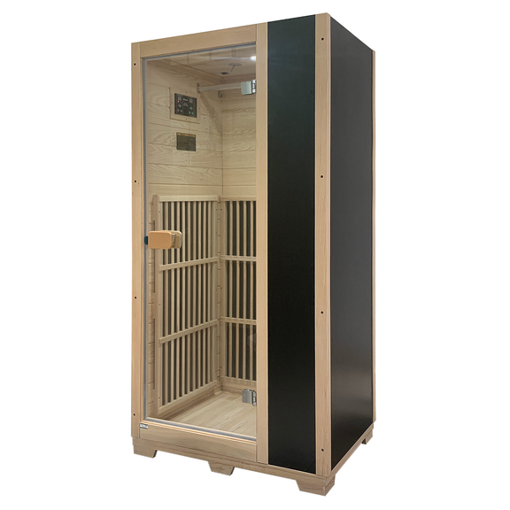 Blisspod Vienna Series far infrared 1 person Sauna | 72.8"H x 35.4"W x 25.6"D | — front view