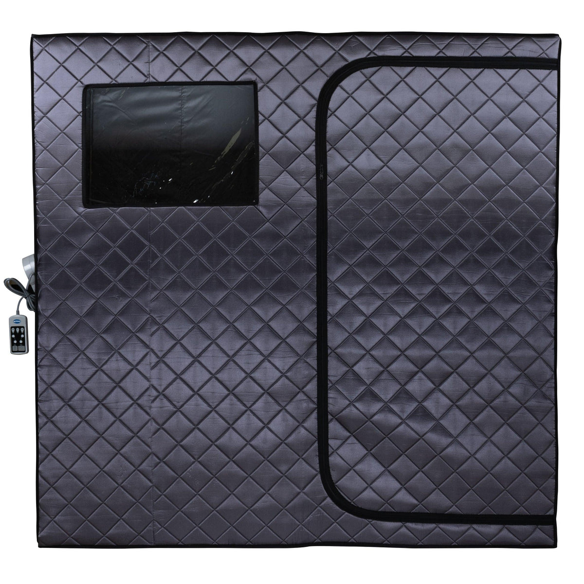 Durasage Portable Full Size Infrared Sauna for at Home | Ultra Low EMF Infrared | LED Lighting, Heating Foot Pad, Ceramic Heat Fan (2-Person) — side view