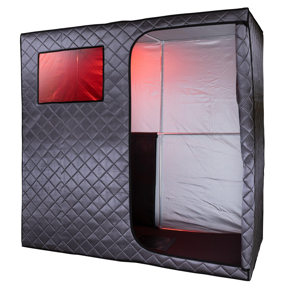 Durasage Portable Full Size Infrared Sauna for at Home | Ultra Low EMF Infrared | LED Lighting, Heating Foot Pad, Ceramic Heat Fan (2-Person) — lifestyle view