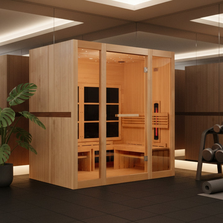 Golden Designs 8 Person Full Spectrum Near Zero EMF FAR IR Sauna *SHIPS FREE*