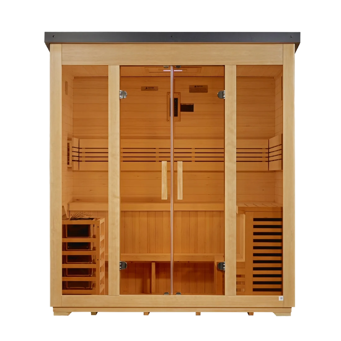 ***New 2026 Model*** Golden Designs "Vorarlberg" 5 Person Traditional Flat Roof Outdoor Sauna *SHIPS FREE*