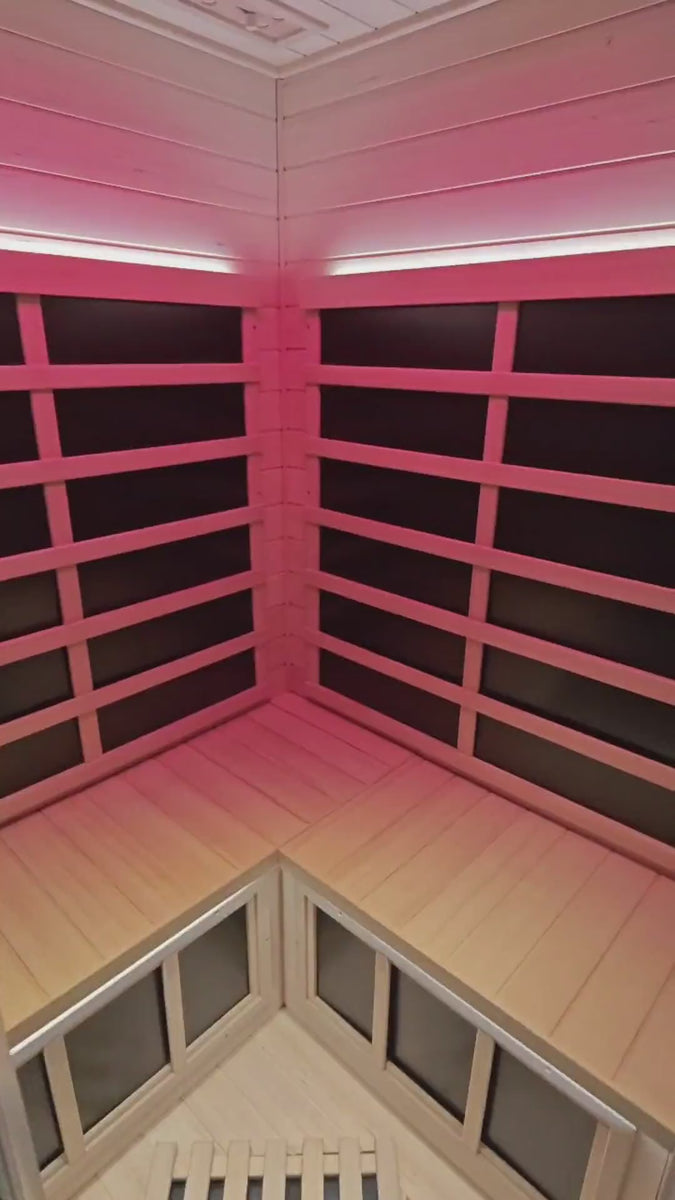 Wizzisaunas S07 2-3 Person Full Spectrum Infrared Sauna low EMF RED CEDAR WOOD FINISH
