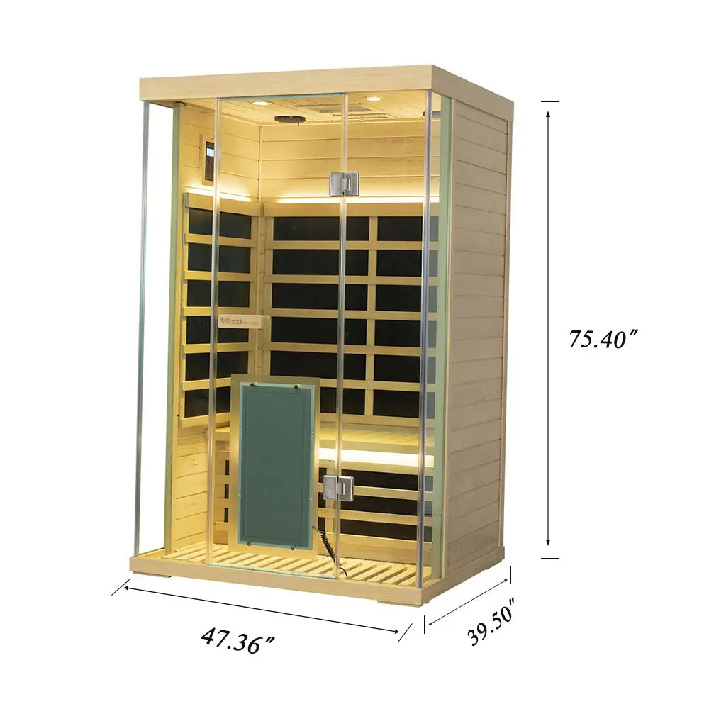 Wizzisaunas S02 2 Person Full Spectrum Infrared Sauna Low EMF RED CEDAR WOOD | product photo 18 | Legacy & Longevity Co.