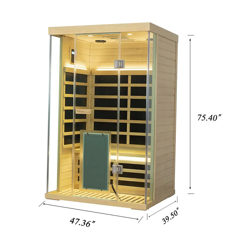 Wizzisaunas S02 2 Person Full Spectrum Infrared Sauna Low EMF RED CEDAR WOOD | product photo 18 | Legacy & Longevity Co.