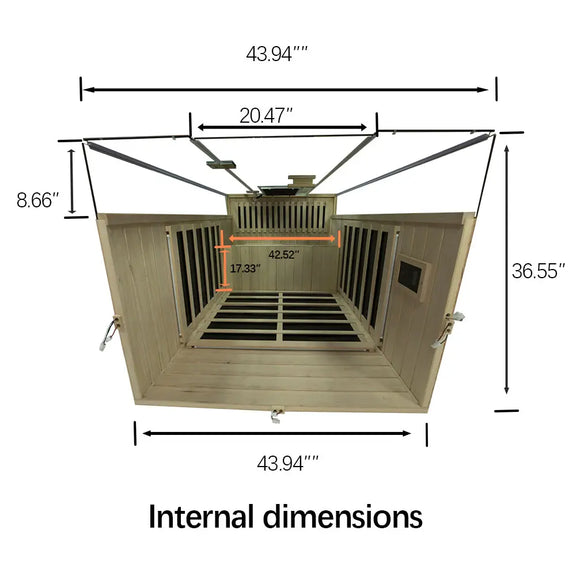 Wizzisaunas S02 2 Person Full Spectrum Infrared Sauna Low EMF RED CEDAR WOOD | product photo 17 | Legacy & Longevity Co.