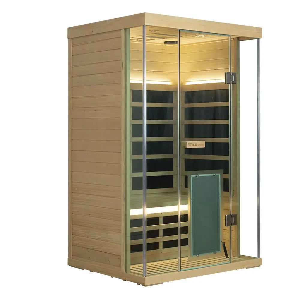 Wizzisaunas S02 2 Person Full Spectrum Infrared Sauna Low EMF RED CEDAR WOOD | product photo 3 | Legacy & Longevity Co.