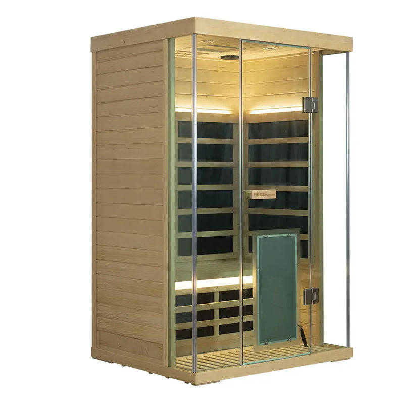 Wizzisaunas S02 2 Person Full Spectrum Infrared Sauna Low EMF RED CEDAR WOOD | product photo 3 | Legacy & Longevity Co.