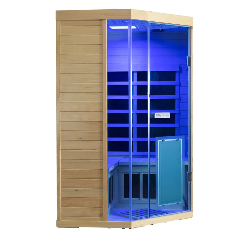 Wizzisaunas S07 2-3 Person Full Spectrum Infrared Sauna low EMF HEMLOCK WOOD | product photo 14 | Legacy & Longevity Co.