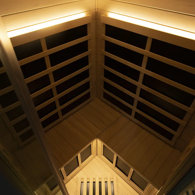 Wizzisaunas S07 2-3 Person Full Spectrum Infrared Sauna low EMF HEMLOCK WOOD | product photo 12 | Legacy & Longevity Co.
