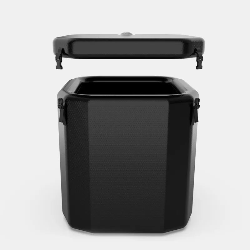 Square Inflatable Ice Bath Barrel With Cover — lifestyle view