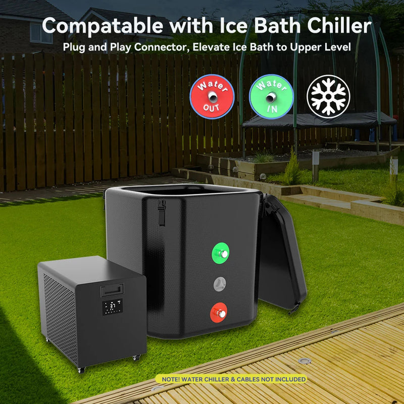 Square Inflatable Ice Bath Barrel With Cover — detail view